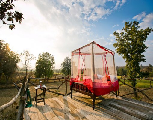 Jamtara safari camp This luxury tented camp is situated in the buffer zone of Pench National Park and has its own private entrance due to there being no other camps or lodges in this area